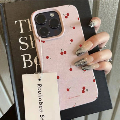 iPhone Case Cute Cartoon Cherry Silicone Cover – Multi-Model