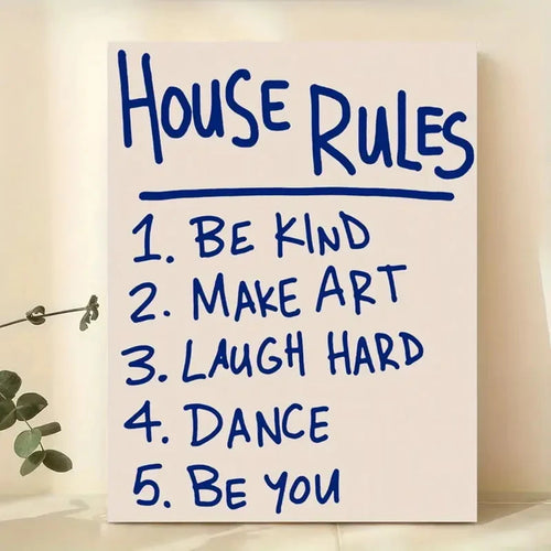 House Rules Wall Art Print – Inspirational Poster for Home Decor