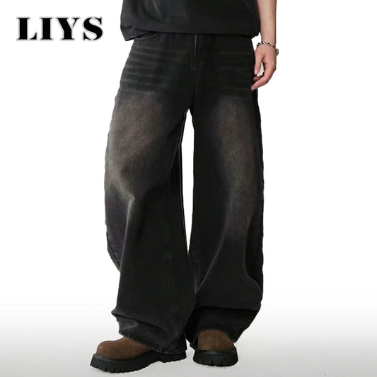 Baggy Wide Leg Men's Jeans – Street Style Loose Fit Denim Pants