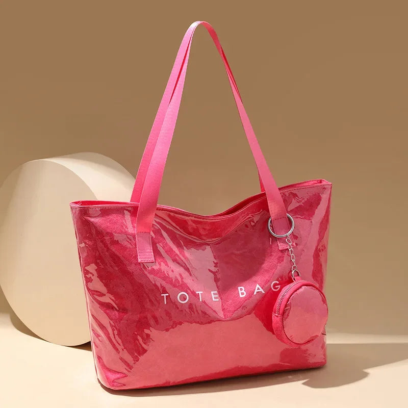 PVC Kraft Paper Tote Bag with Matching Purse