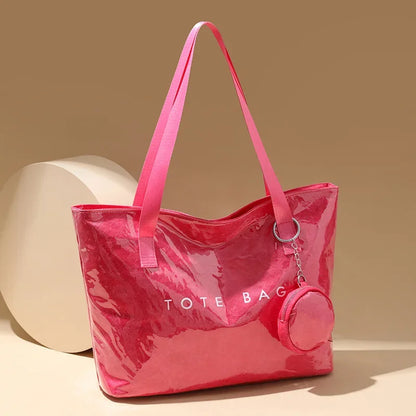 PVC Kraft Paper Tote Bag with Matching Purse