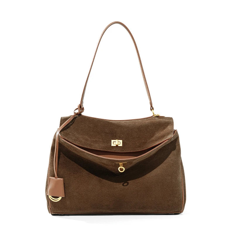New Women Suede Leather Bag Shoulder Handbag