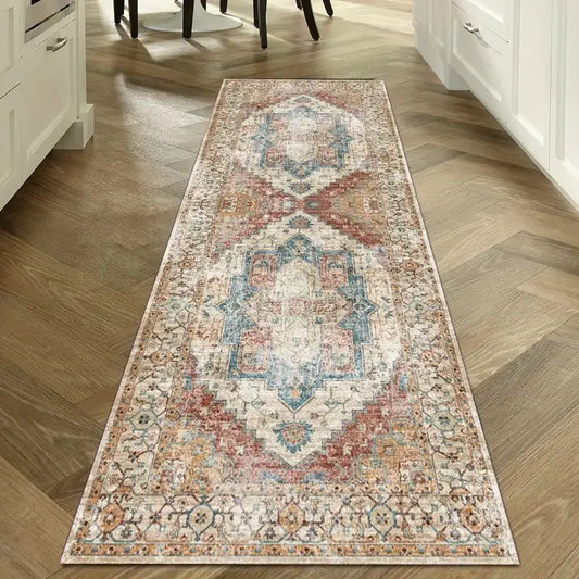 Vikama Washable Hallway Runner Rug Home Decor Vintage Long Kitchen Carpets Non Slip Backing Living