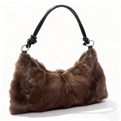 Mink Fur Shoulder Bag – Luxury Women's Crossbody Handbag