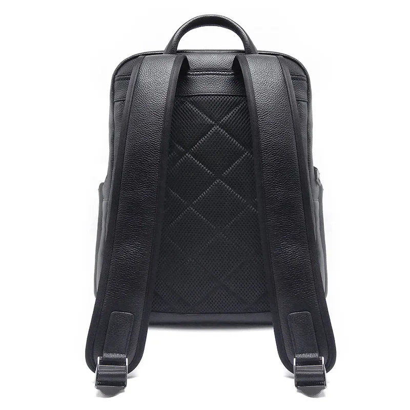 Genuine Cowhide Leather Men's Backpack – Large Laptop School Bag