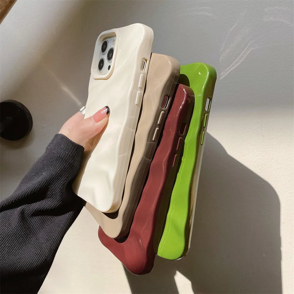 Electroplated 3D Wave iPhone Case for iPhone 17 / 16 / 15 / 14 / 13 / 12 / 11 Series