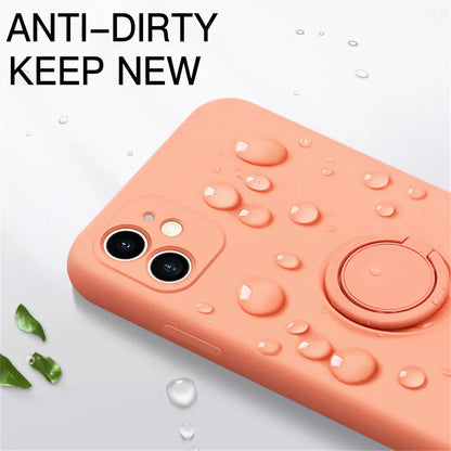 Liquid Silicone Ring Holder Phone Case – iPhone 11 to 17 Series