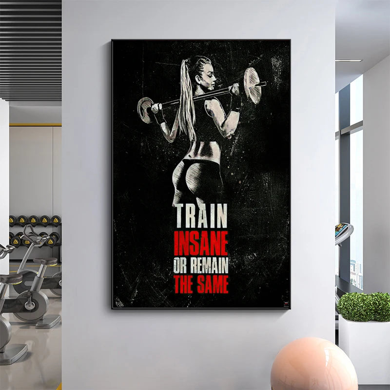Gym Motivational Quote Wall Art Poster – Bodybuilding Canvas Print