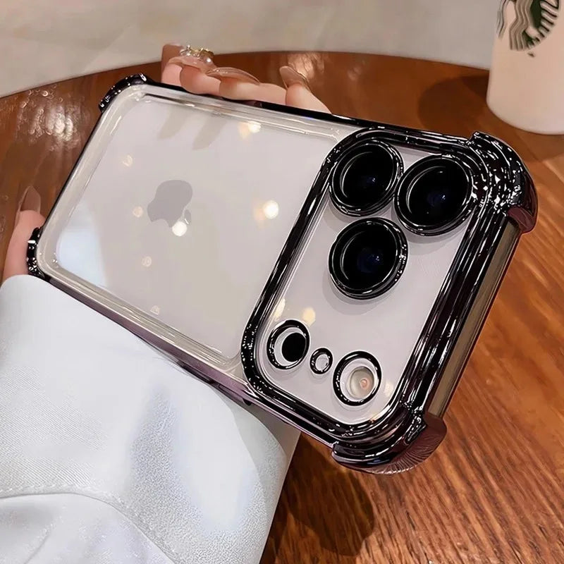 Electroplate Shockproof Clear iPhone Case with Lens Protector for iPhone 17 Series