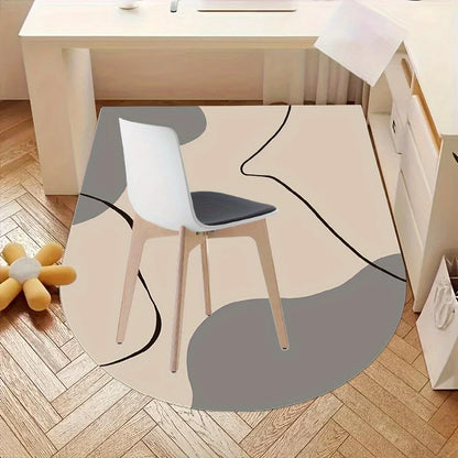 Irregular Office Chair Mat – Morandi Color, Hardwood Floor Desk Mat