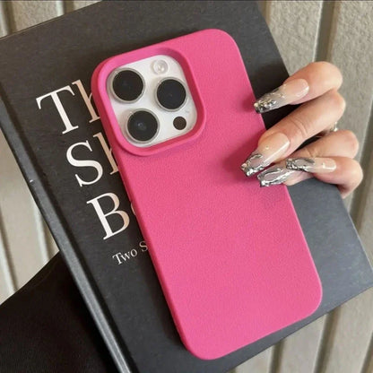 Candy Color Lichee Pattern Soft iPhone Case – iPhone 11 to 17 Series
