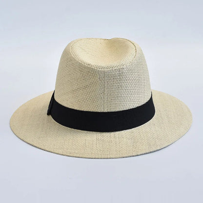 Panama Trilby Straw Hat Unisex UV Protection Beach Hat