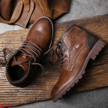 Men's Leather Ankle Boots – Rugged Work & Motorcycle Style