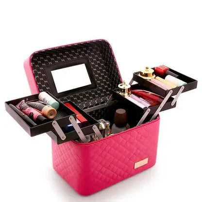 Large Capacity Makeup Organizer Case – Professional Cosmetic Bag