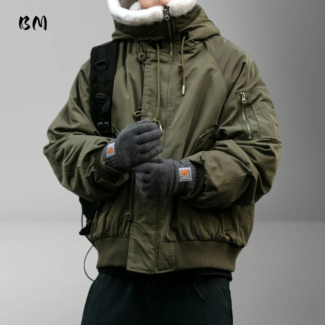 Hooded Parka Jacket – Fleece-Lined Heavyweight Streetwear Coat for Men & Women