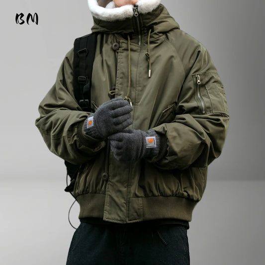 Hooded Parka Jacket – Fleece-Lined Heavyweight Streetwear Coat for Men & Women