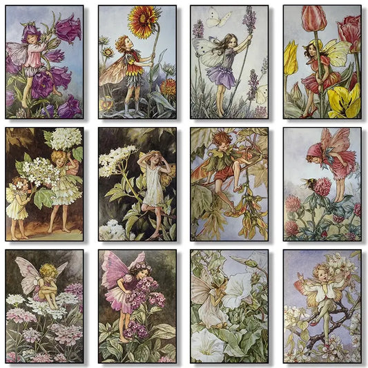 Flower Fairy Vintage Wall Art Print – Cicely Mary Barker Nursery Decor