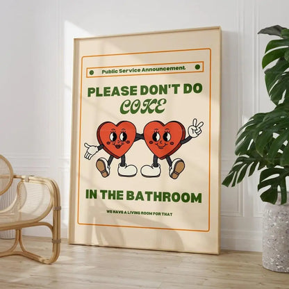 Retro Bathroom Wall Art Poster – Please Don't Do Coke Funny Print