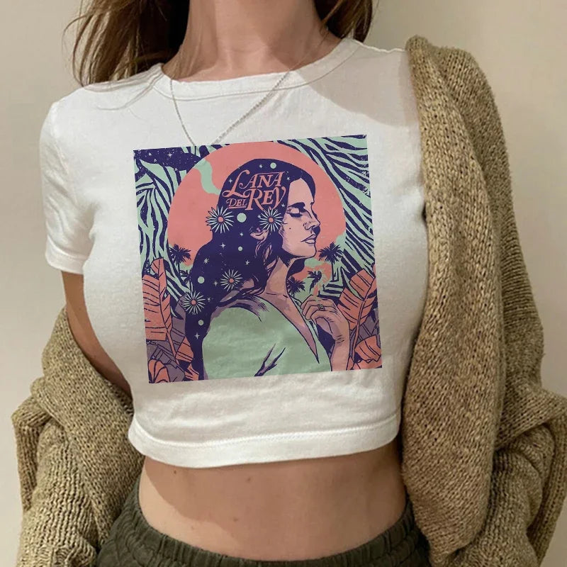 Lana Del Rey Ultraviolence Graphic Crop Top – Women's Vintage Short Sleeve Tee