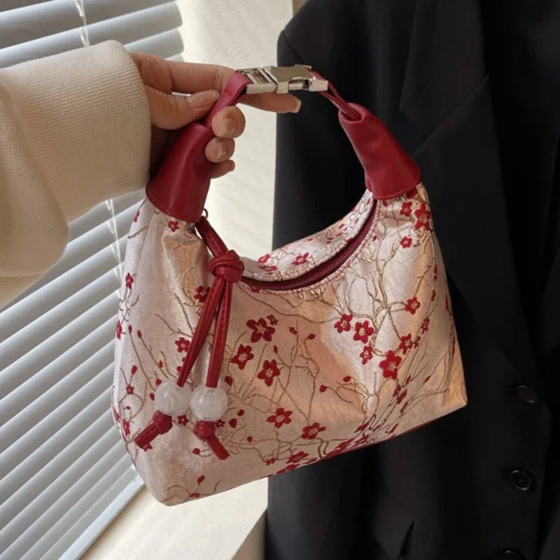 Portable Embroidered Chinese Style Shoulder Bag