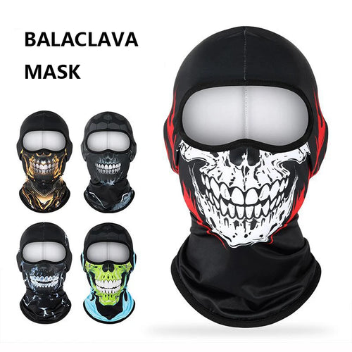 Skull Print Balaclava Full Face Mask Windproof UV Protection