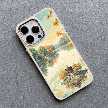 Mountain Peak Lake Vintage Silicone Phone Case