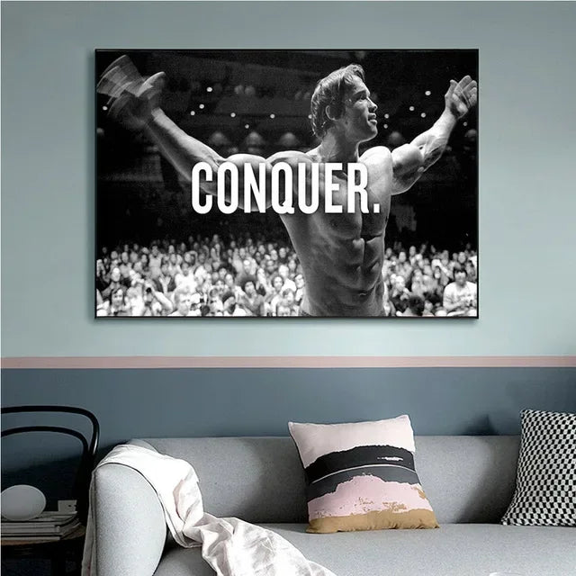 Arnold Schwarzenegger Motivational Gym Poster – Bodybuilding Wall Art