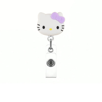 Sanrio Cat Retractable Badge Reel Keychain