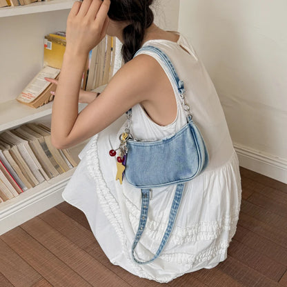 Retro Denim Shoulder Bag – Y2K Hobo Crossbody Handbag