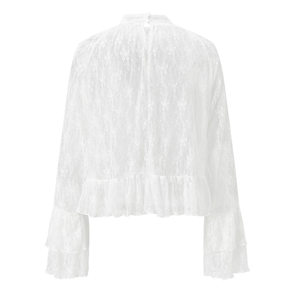 Women's Floral Lace Sheer Poncho Top – Off Shoulder Chiffon Cape