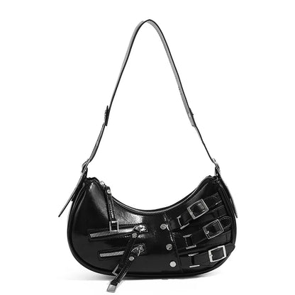 Vintage PU Leather Shoulder Bags For Women Y2K Trendy