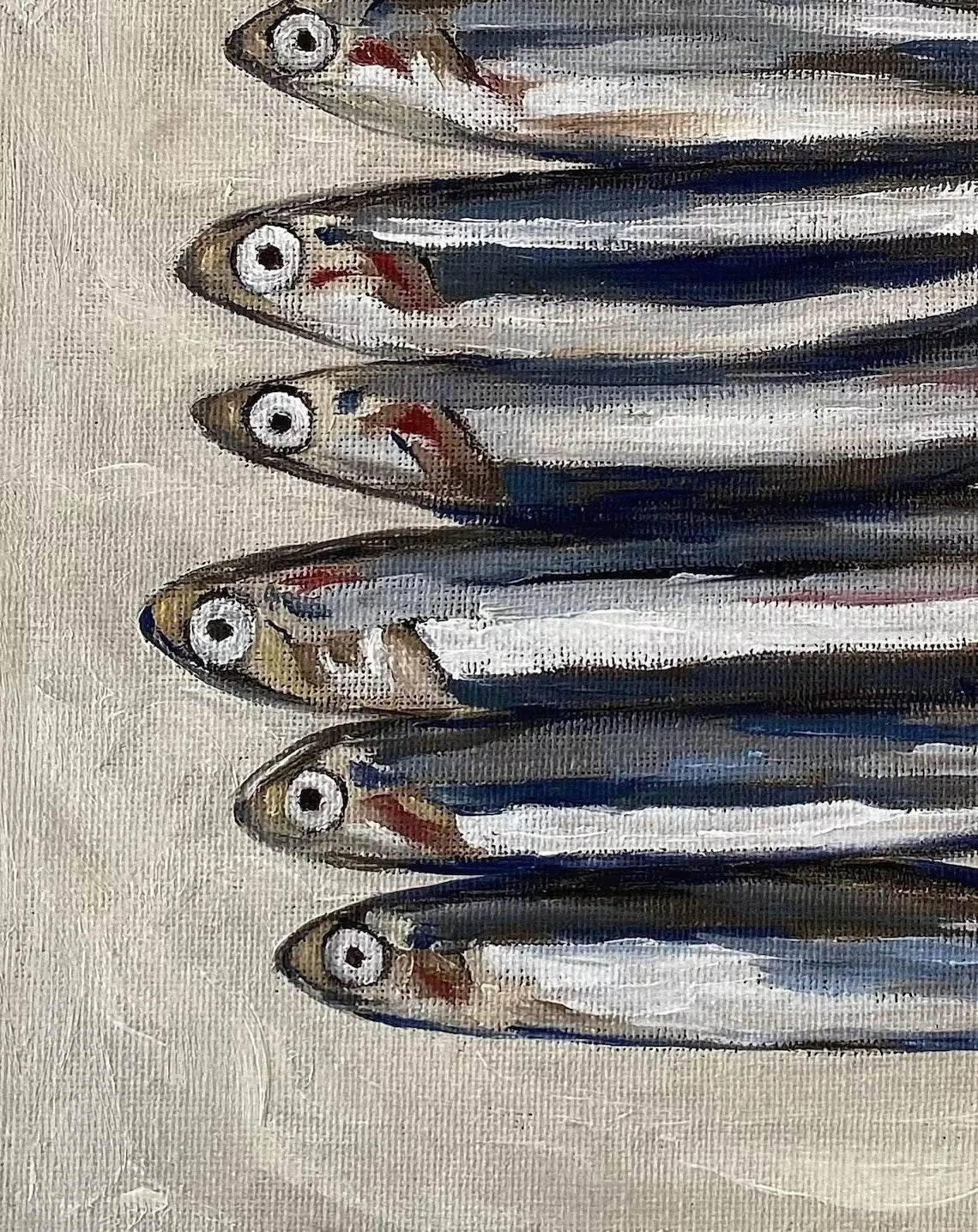 Sardines Still Life Wall Art Print – French Oil Painting Poster