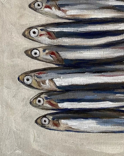 Sardines Still Life Wall Art Print – French Oil Painting Poster