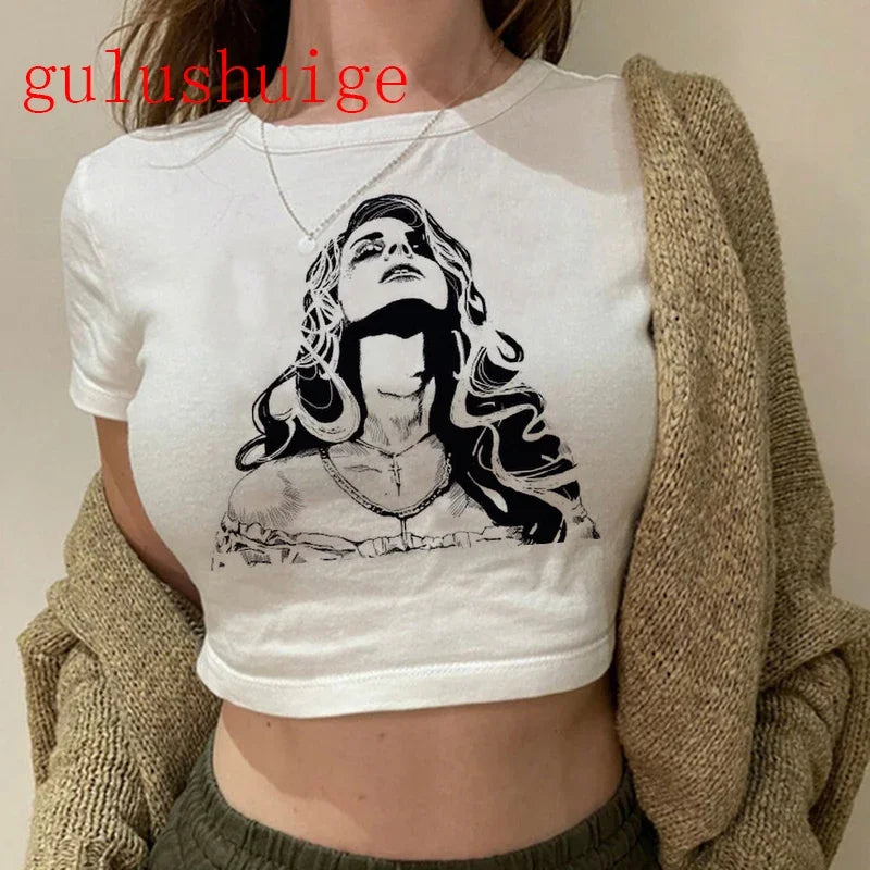 Lana Del Rey Ultraviolence Graphic Crop Top – Women's Vintage Short Sleeve Tee