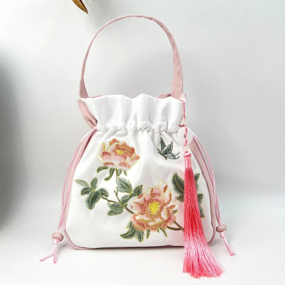Chinese Style Retro Flower Embroidery Crossbody Top-handle Bags