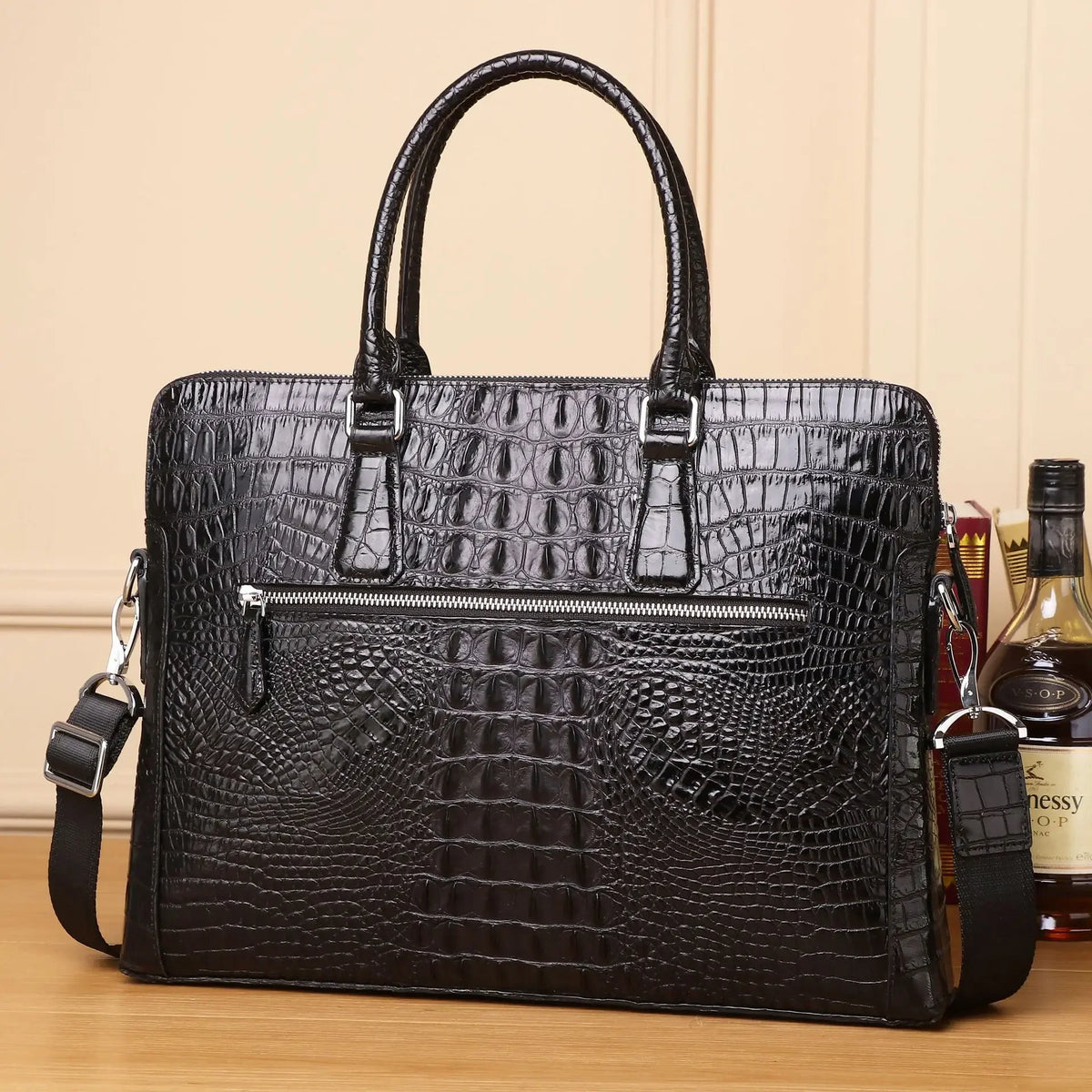 Men's Alligator Pattern Leather Briefcase – Luxury Business Bag