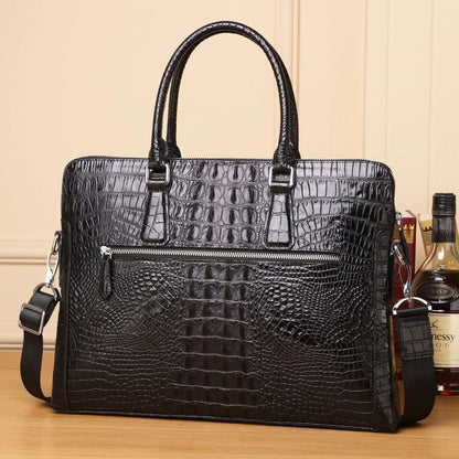 Men's Alligator Pattern Leather Briefcase – Luxury Business Bag