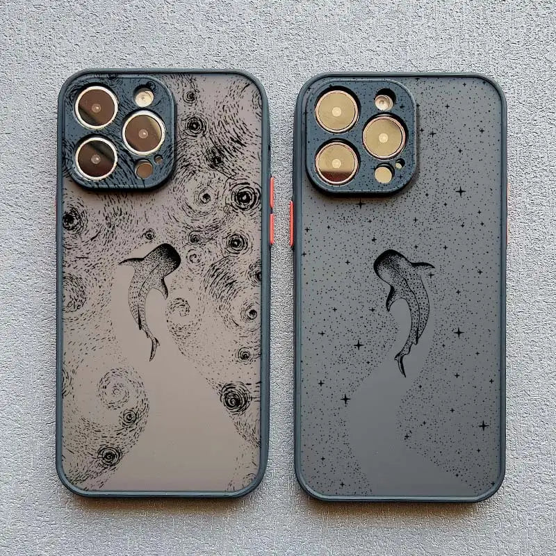 Manta Ray Dotted Art Phone Case – iPhone 17 16 15 14 13 12 11 Pro Max