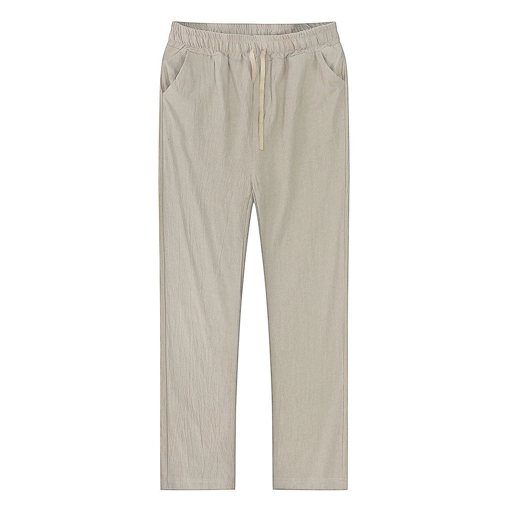 Men's Cotton Linen Pants – Breathable Streetwear Trousers S-3XL
