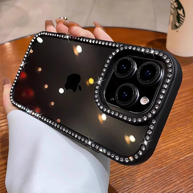 Rhinestone Diamond Clear Case for iPhone 16 15 14 13 Pro Max | Luxury Bling Shockproof Cover
