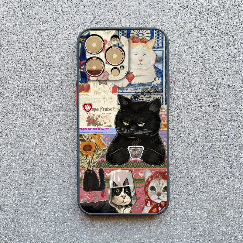 Cat Collage Phone Case for iPhone 17 16 15 14 13 12 11 Pro Max Plus Mini X XS