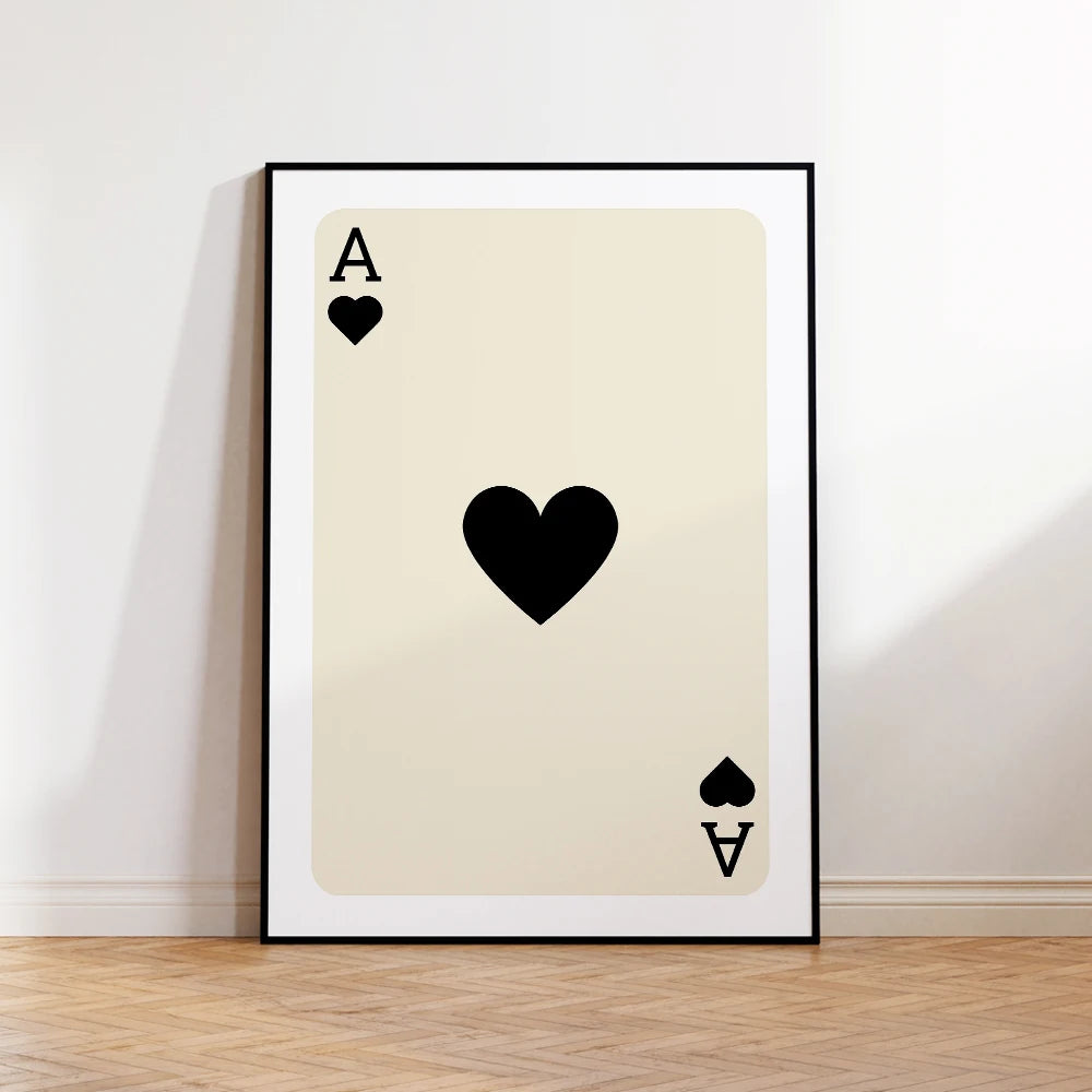 Lucky You Playing Card Wall Art Poster – Retro Green Ace Print