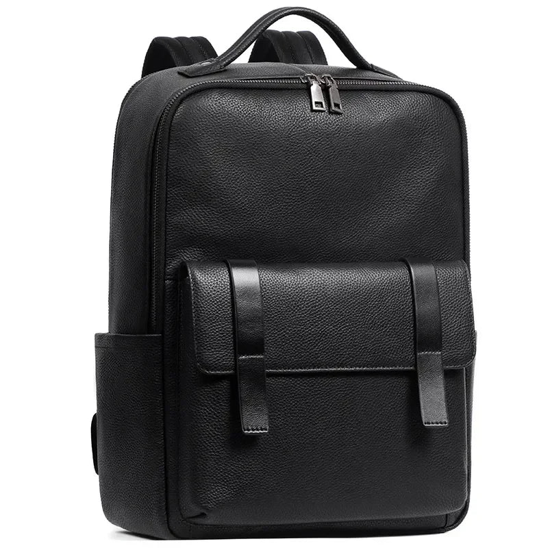 Genuine Leather Men's Backpack Large Capacity Laptop Bag