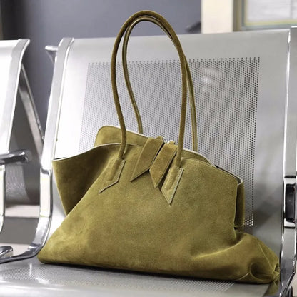 Large Faux Suede Shoulder Tote Bag – Women's Everyday Handbag