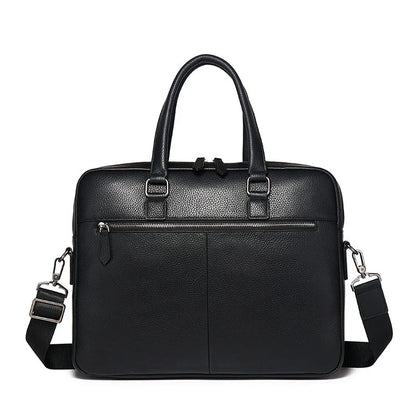 Genuine Leather Laptop Briefcase for Men – 14 Inch