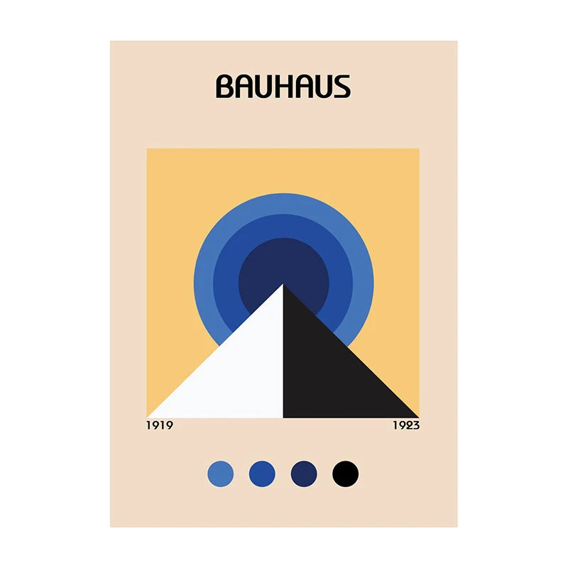 Bauhaus Geometric Abstract Art Poster – Minimalist Wall Print