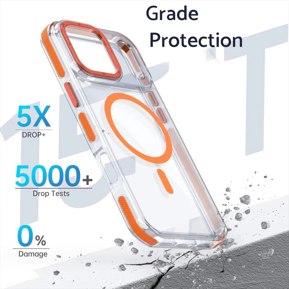 MagSafe Clear iPhone Case – Shockproof Wireless Charging Cover