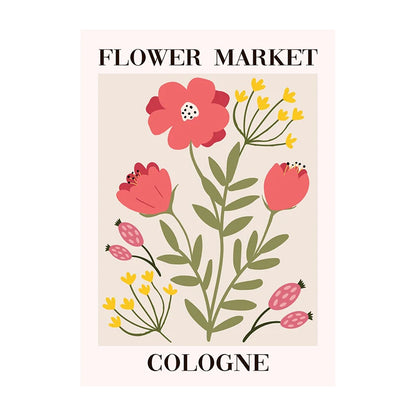 Flower Market Tuscany Poster – Floral Wall Art Print Unframed