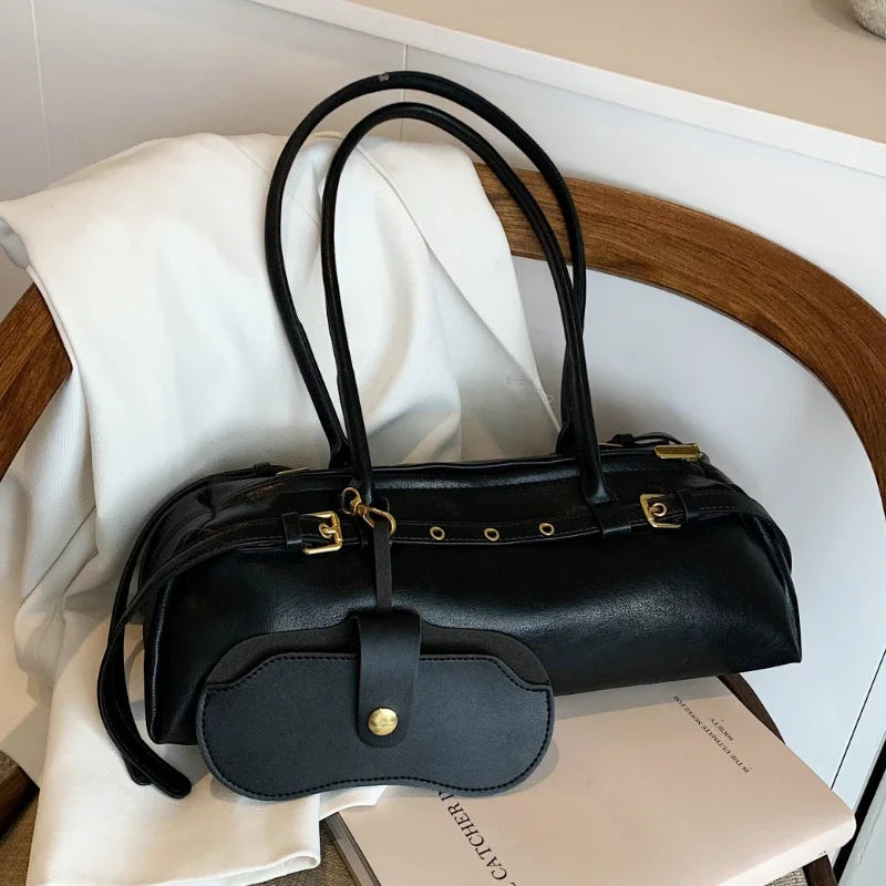 Buckle Decoration Fashion PU Shoulder Bag