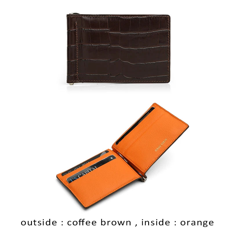 Leather Money Clip Wallet for Men – Slim Card Case